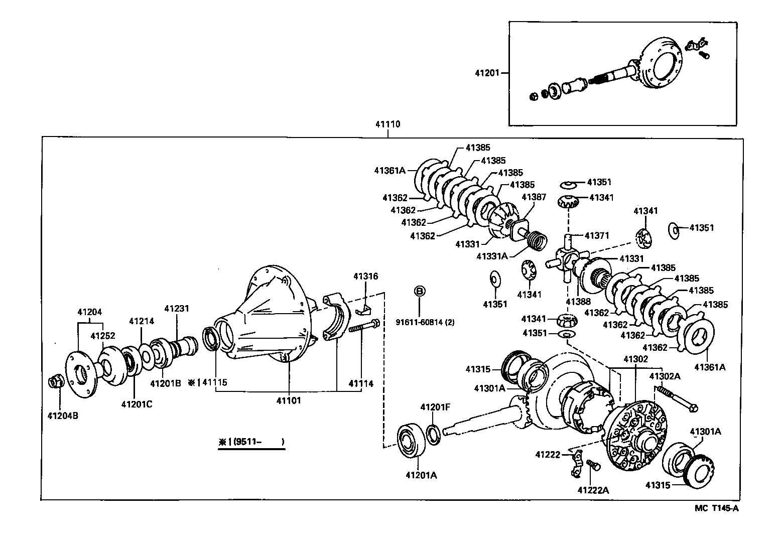 41110-25230 CARRIER ASSY, DIFFERENTIAL, REAR product image