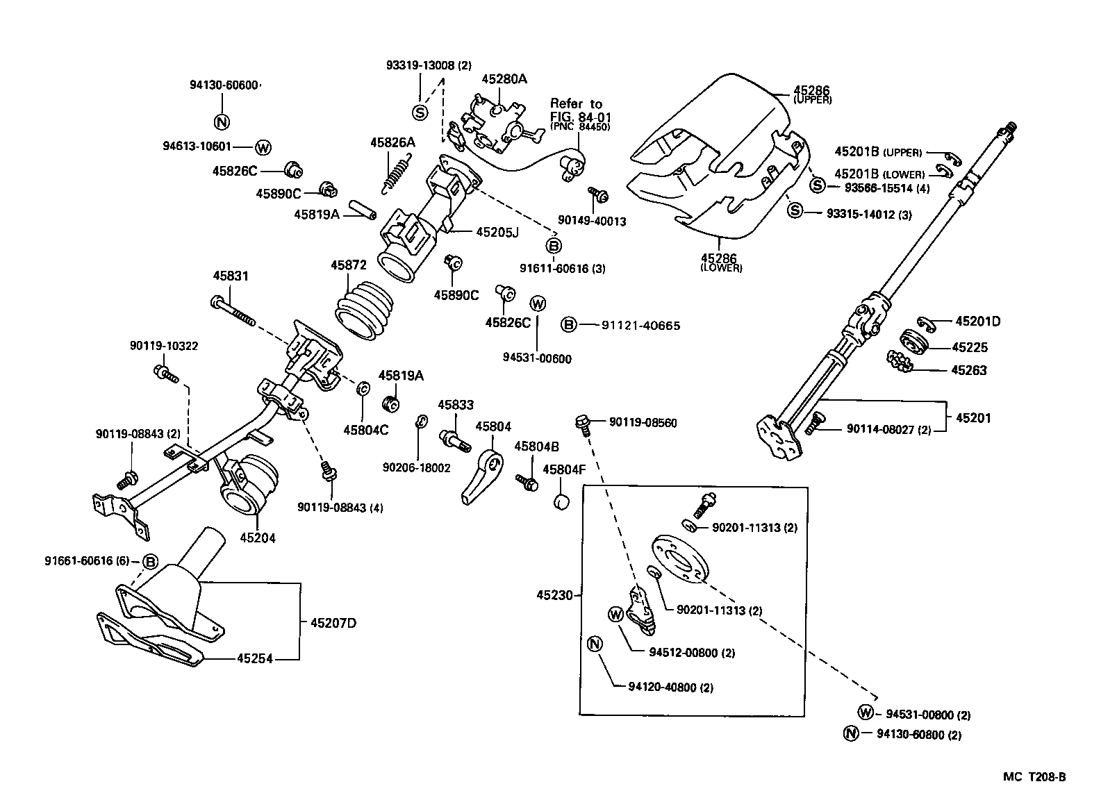 45307-37010 BRACKET ASSY, STEERING COLUMN, UPPER product image