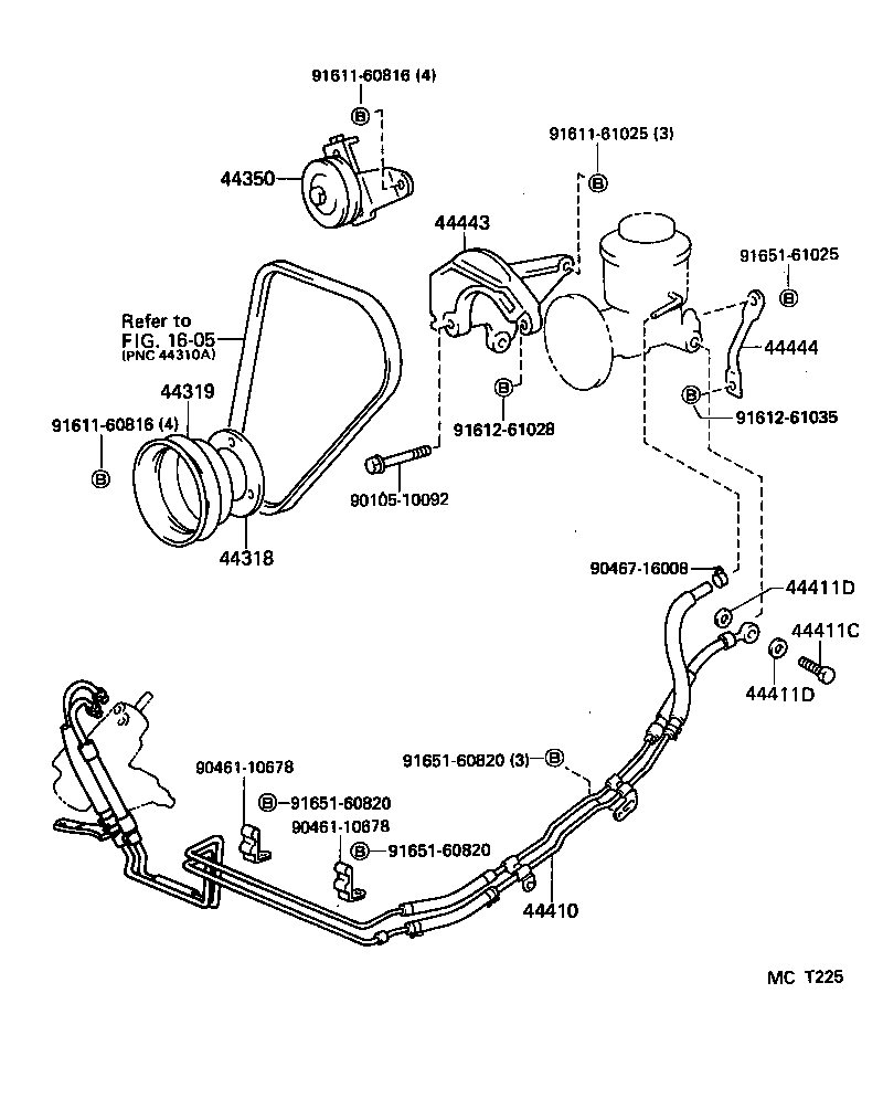 44406-25010 TUBE, RETURN(FOR STEERING GEAR OUTLET) product image