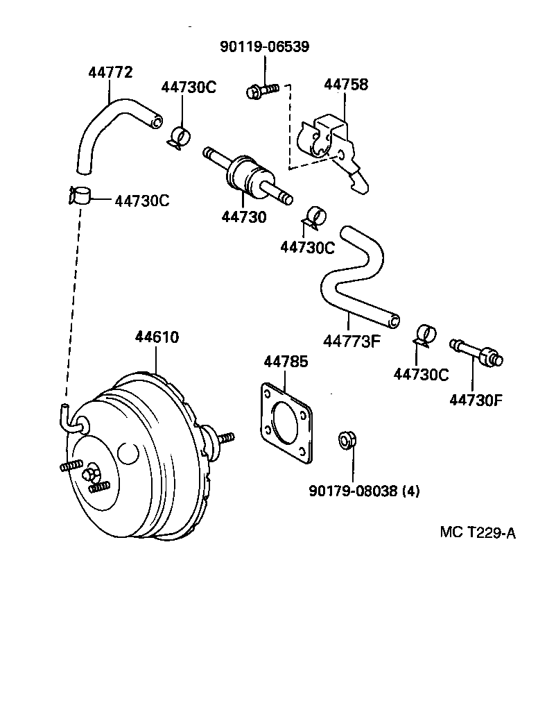 44772-07010 HOSE, CHECK VALVE TO BRAKE BOOSTER product image