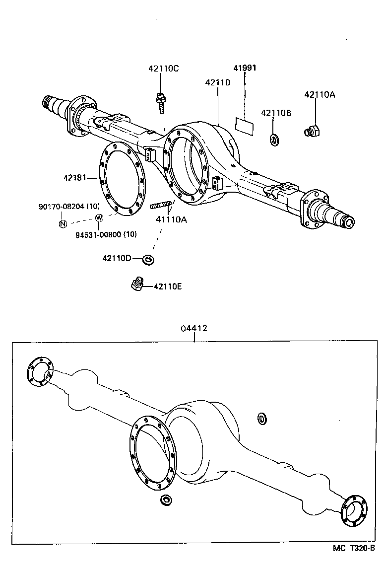 41110-25230 CARRIER ASSY, DIFFERENTIAL, REAR product image