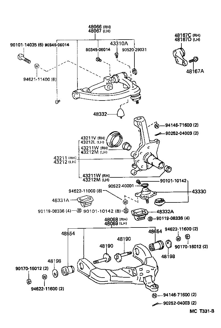 48067-29065 ARM SUB-ASSY, FRONT SUSPENSION, UPPER LH product image