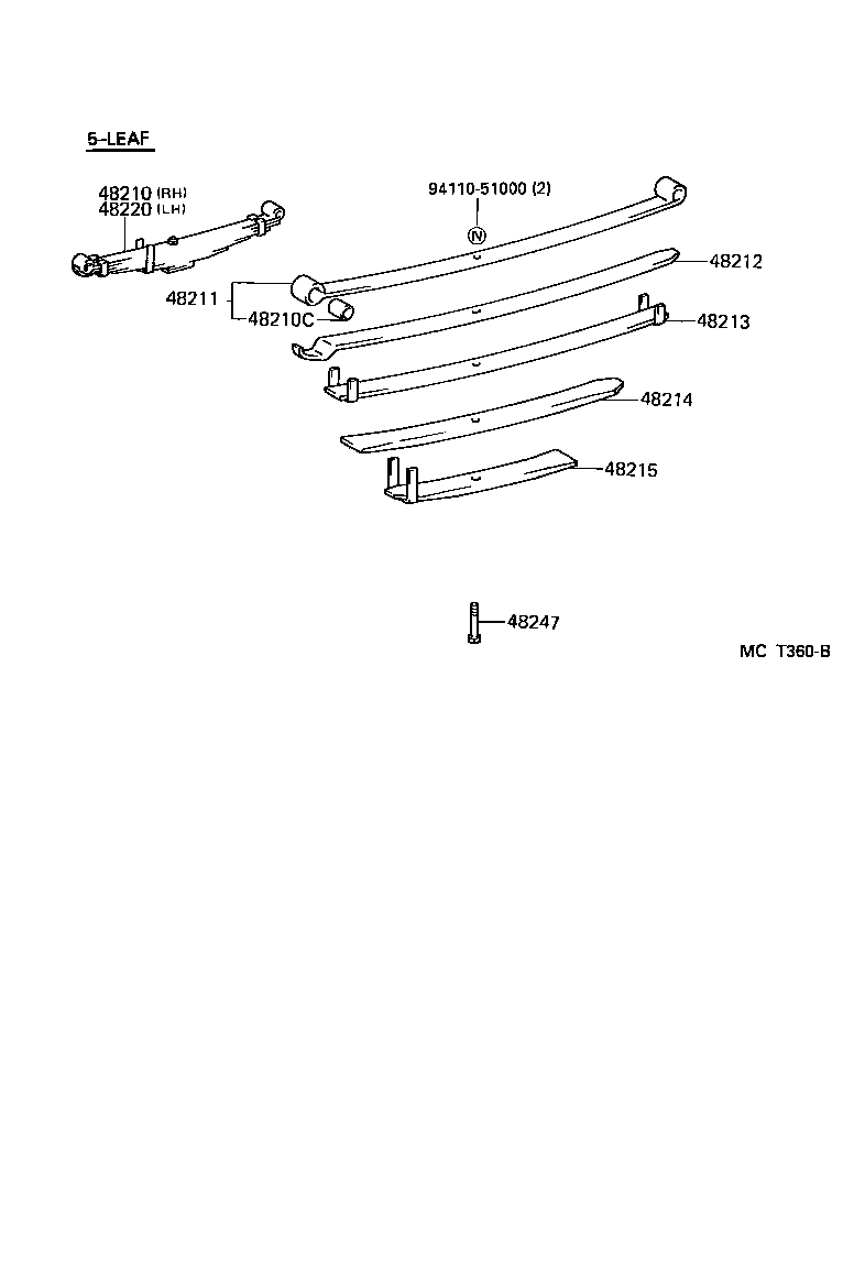 48202-25890 LEAF, REAR SPRING, NO.3 product image