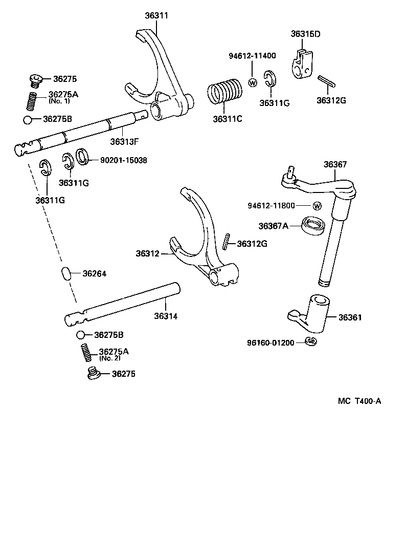 36870-25010 CABLE ASSY, TRANSFER CONTROL product image