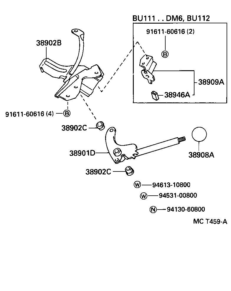 38902-37010 BRACKET SUB-ASSY, VALVE CONTROL LEVER product image