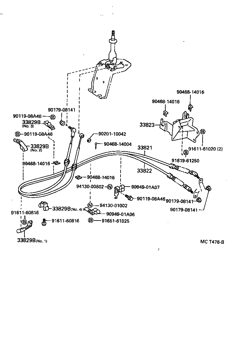 33820-37460 CABLE TRANSMISSION CONTROL SHIFT (FOR FLOOR SHIFT) product image