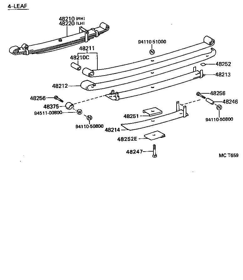 48203-35860 LEAF, REAR SPRING, NO.4 product image