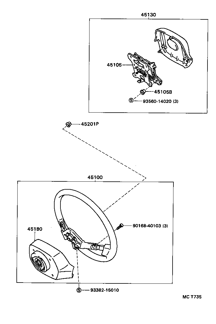 45117-23010 ORNAMENT, STEERING WHEEL, NO.2 product image