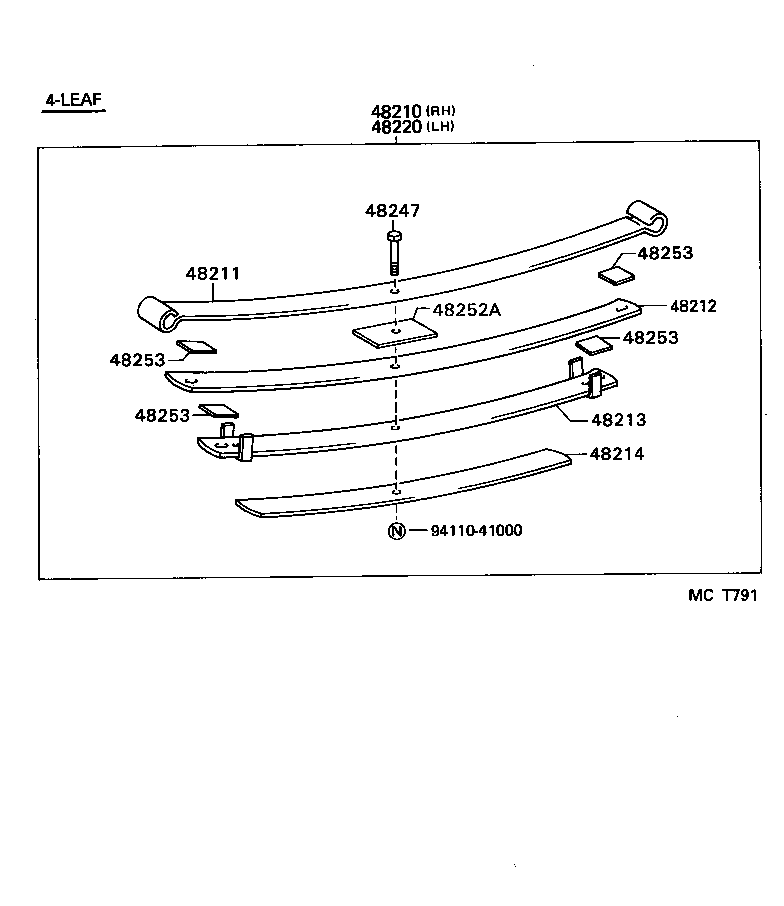 48414-34010 BRACKET, SPRING, NO.3 RH product image