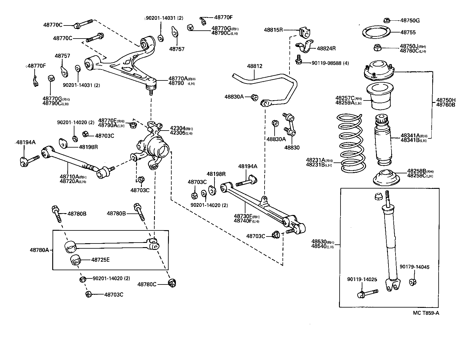 42304-24020 CARRIER SUB-ASSY, REAR AXLE, RH product image
