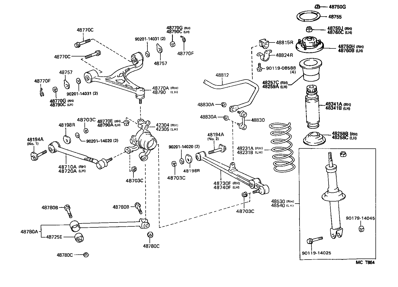 48231-30890 SPRING, COIL, REAR RH product image