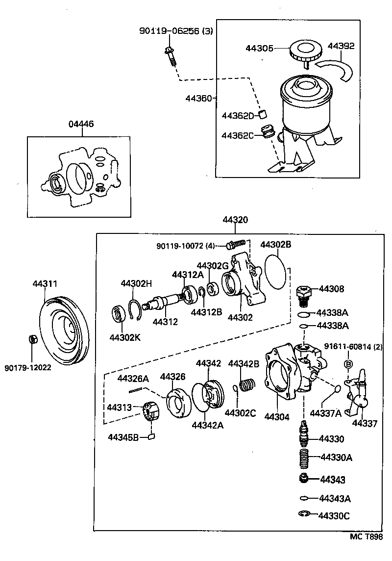 04446-30132 GASKET KIT, POWER STEERING PUMP product image