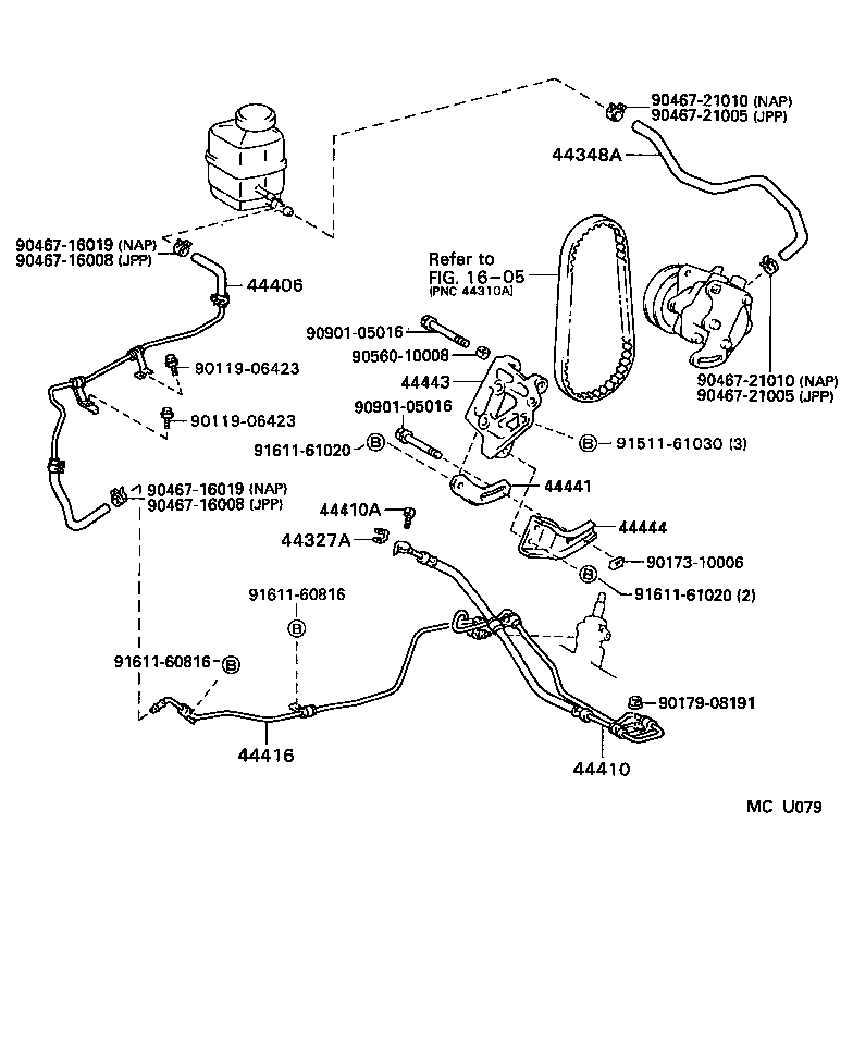 44348-06050 HOSE, OIL RESERVOIR TO PUMP, NO.2 product image