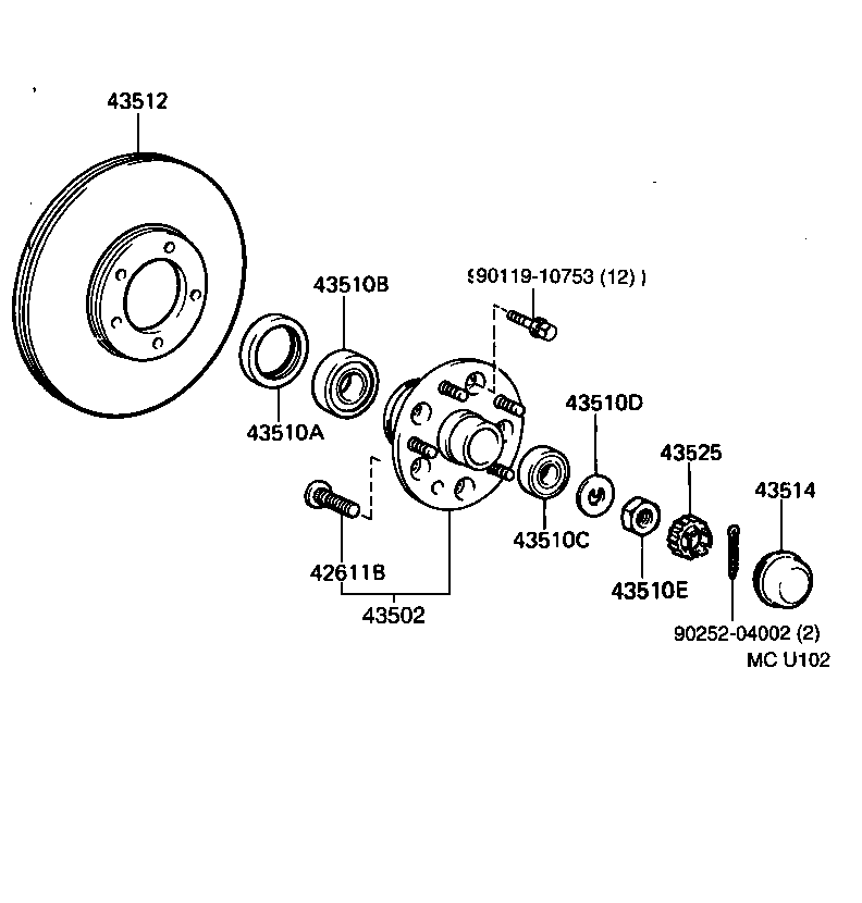 43512-26180 DISC, FRONT product image