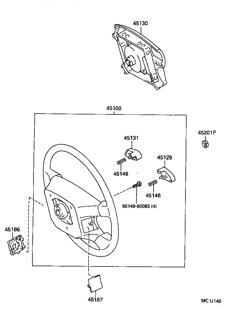 45186-06010-B0 COVER, STEERING WHEEL, LOWER NO.2 product image