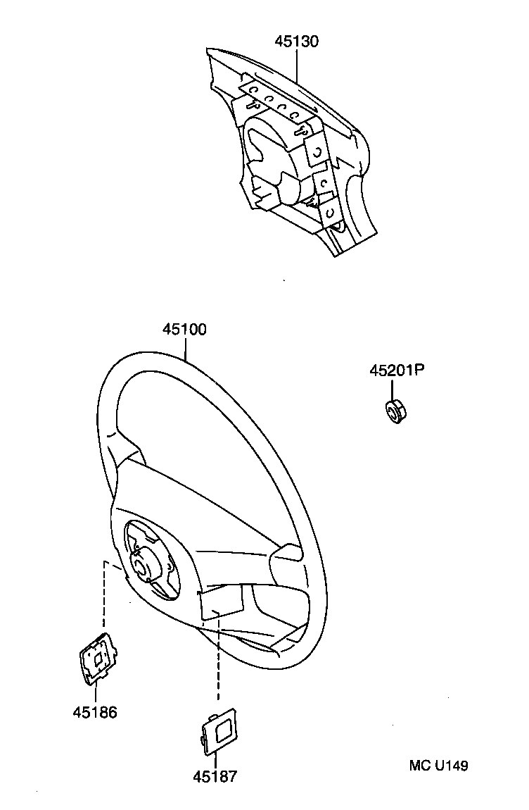 45129-33010-B2 BUTTON, HORN, NO.2 product image