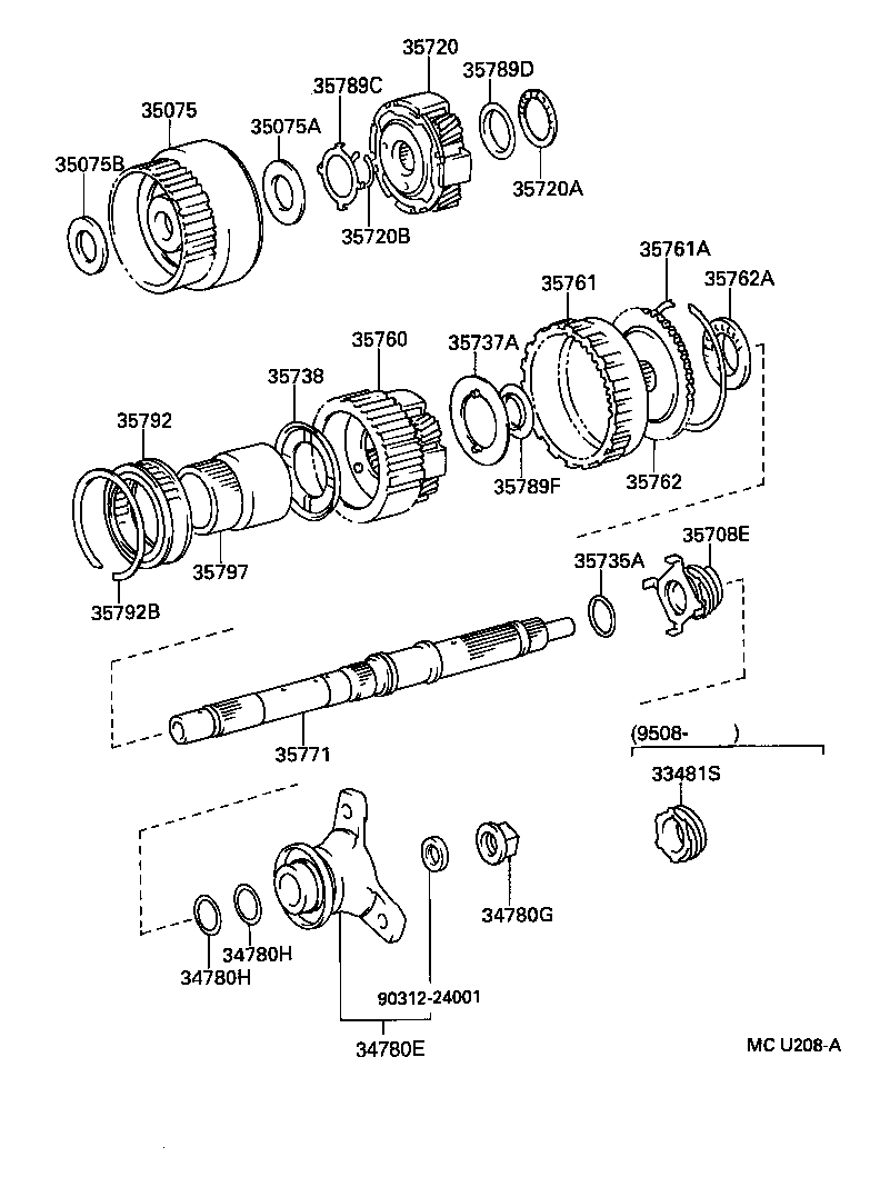 34780-30050 YOKE ASSY, FLANGE (FOR AUTOMATIC TRANSMISSION) product image