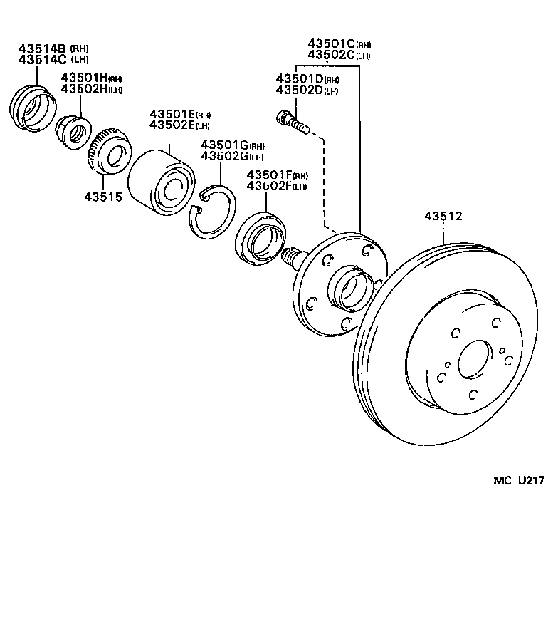 43512-22220 DISC, FRONT product image