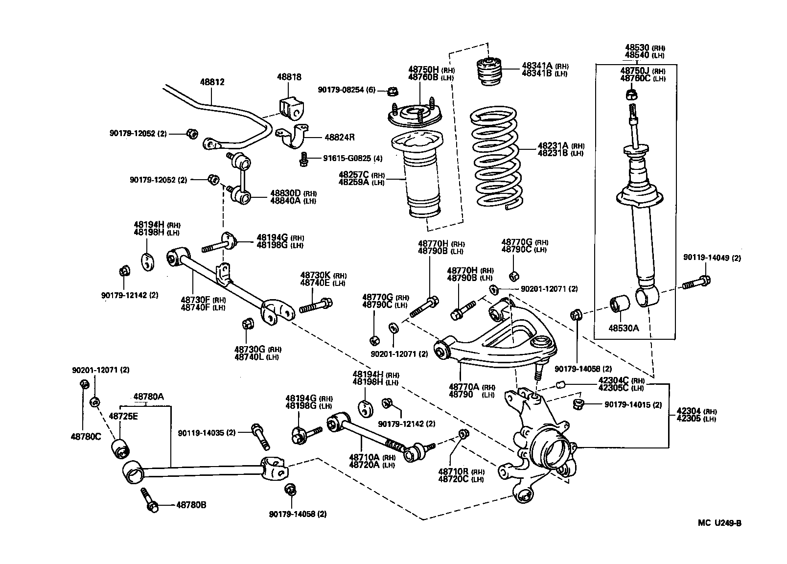 42304-30050 CARRIER SUB-ASSY, REAR AXLE, RH product image
