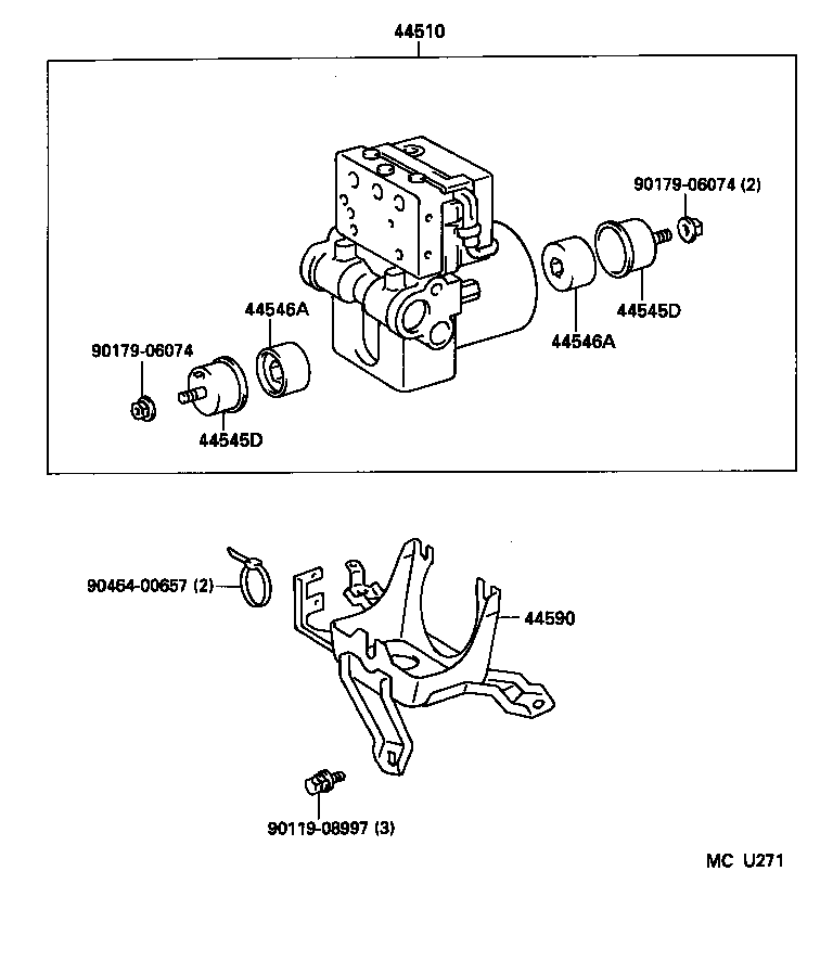 44554-30020 TUBE, BRAKE ACTUATOR, NO.4 product image