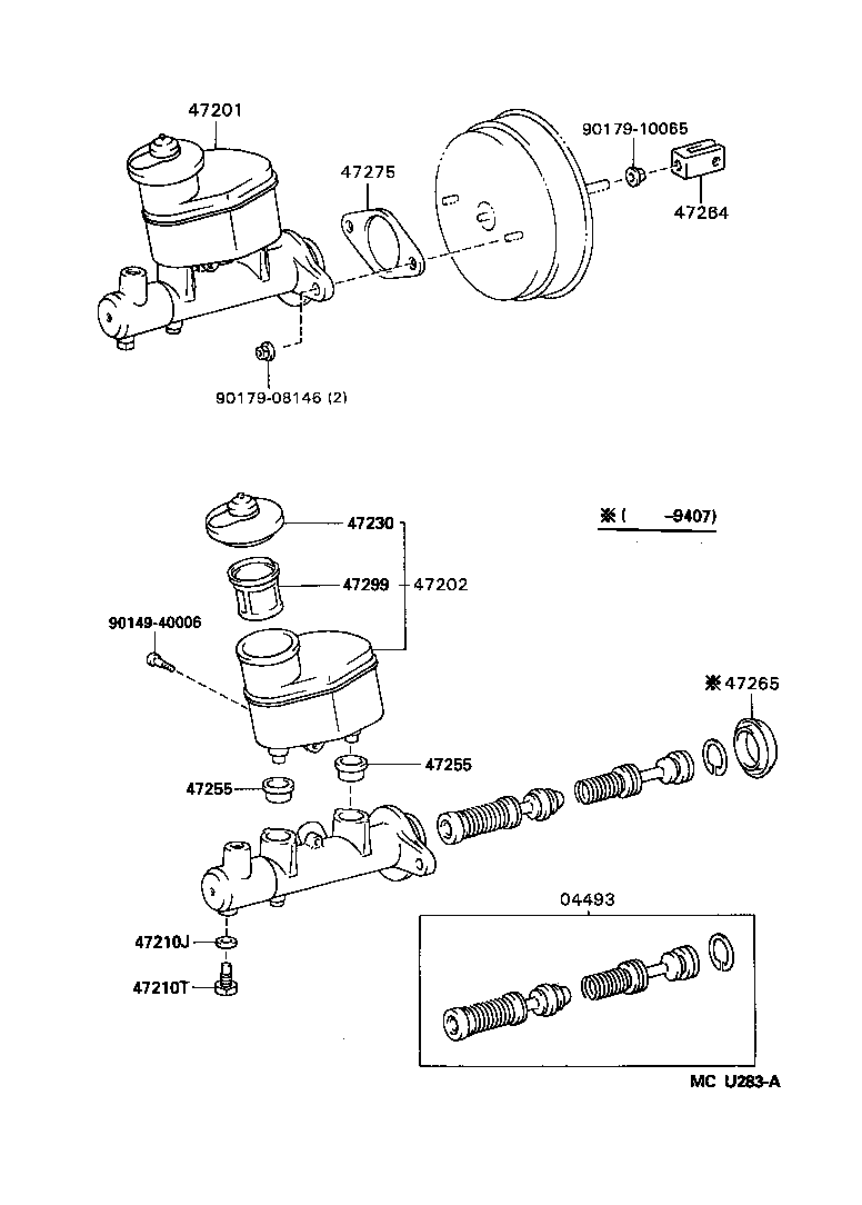 Toyota 04493-2B020 CYLINDER KIT, BRAKE MASTER