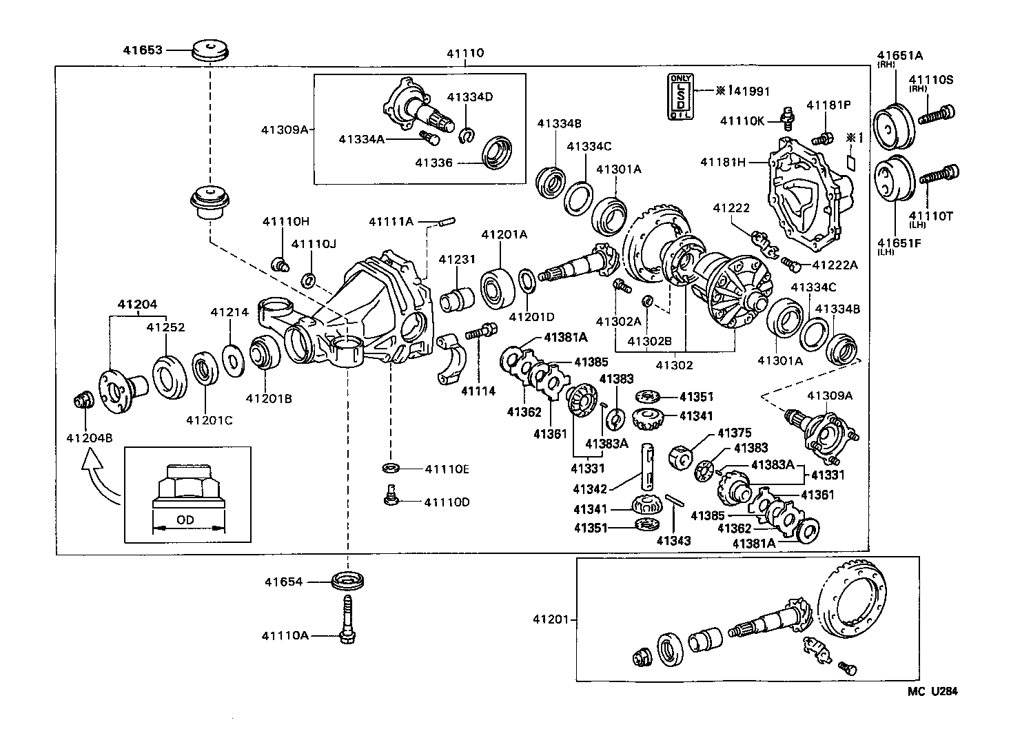 41110-22650 CARRIER ASSY, DIFFERENTIAL, REAR product image