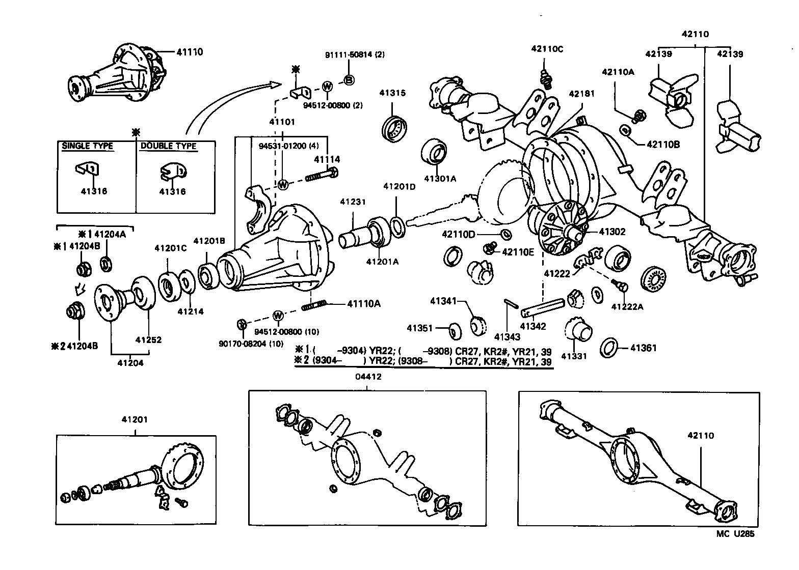 04412-28020 GASKET KIT, REAR DIFFERENTIAL CARRIER product image