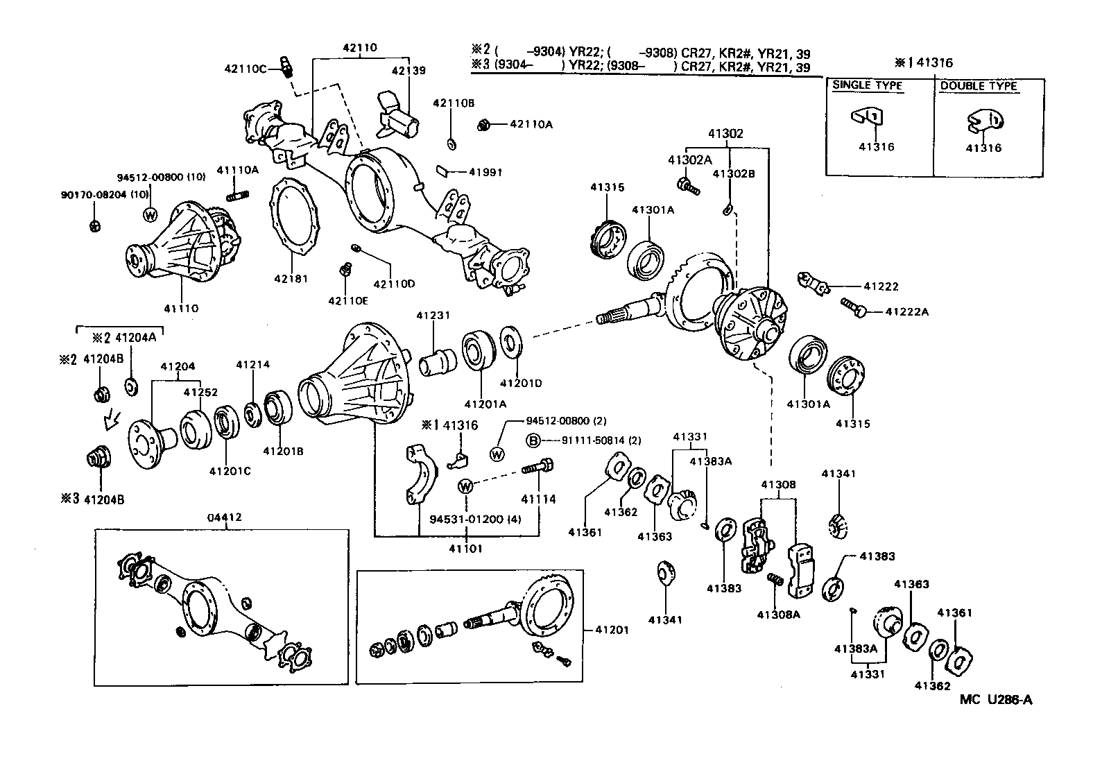 04412-28020 GASKET KIT, REAR DIFFERENTIAL CARRIER product image