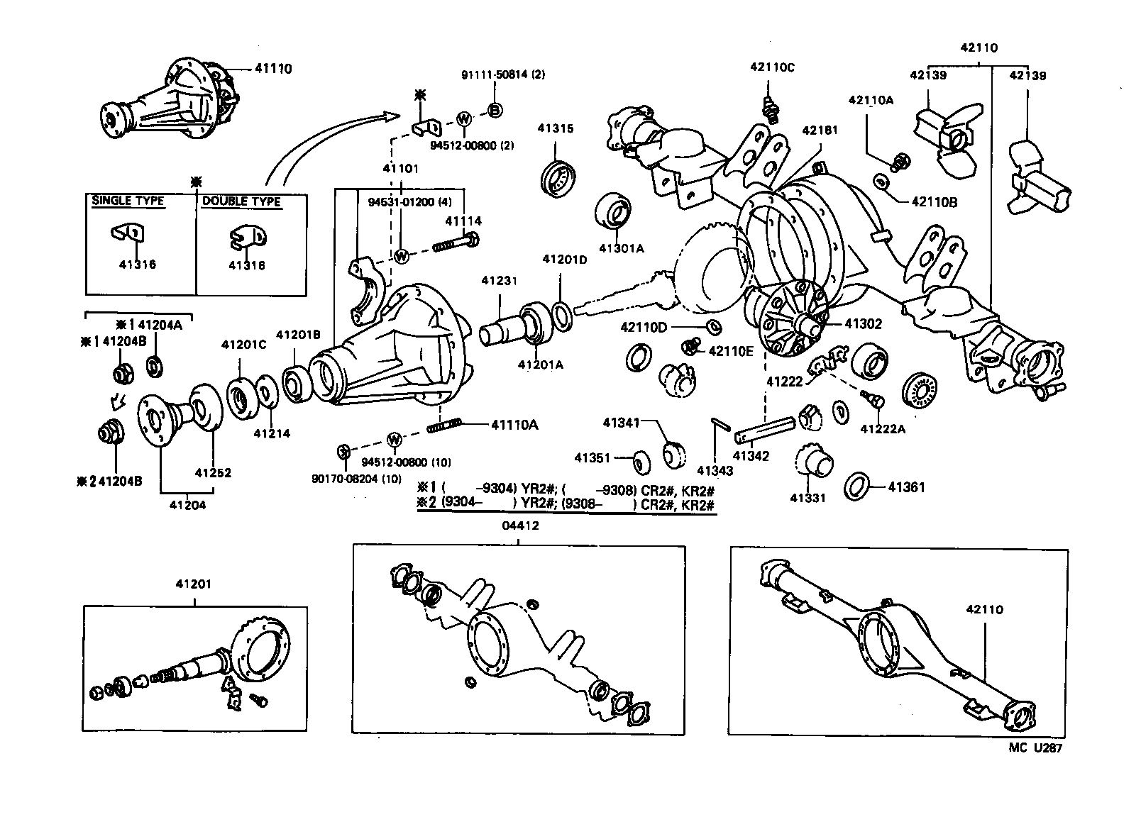 41110-27100 CARRIER ASSY, DIFFERENTIAL, REAR product image