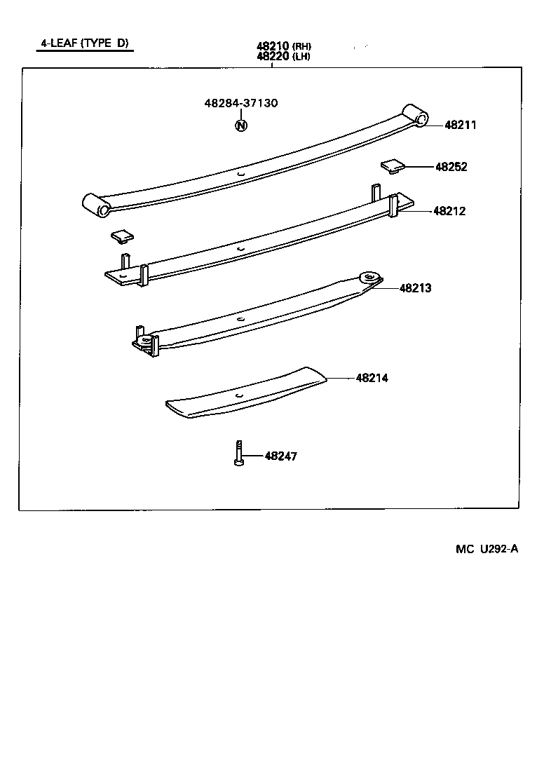 48147-36020 BOLT, REAR SPRING, CENTER product image