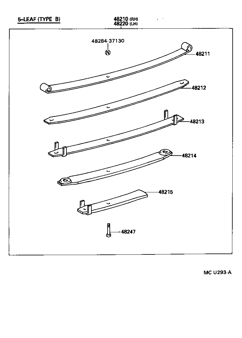 48147-36020 BOLT, REAR SPRING, CENTER product image