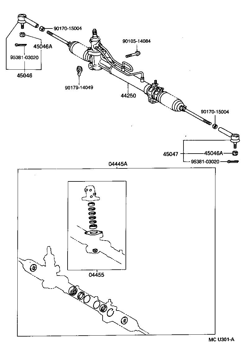 44204-06010 RACK SUB-ASSY, POWER STEERING product image