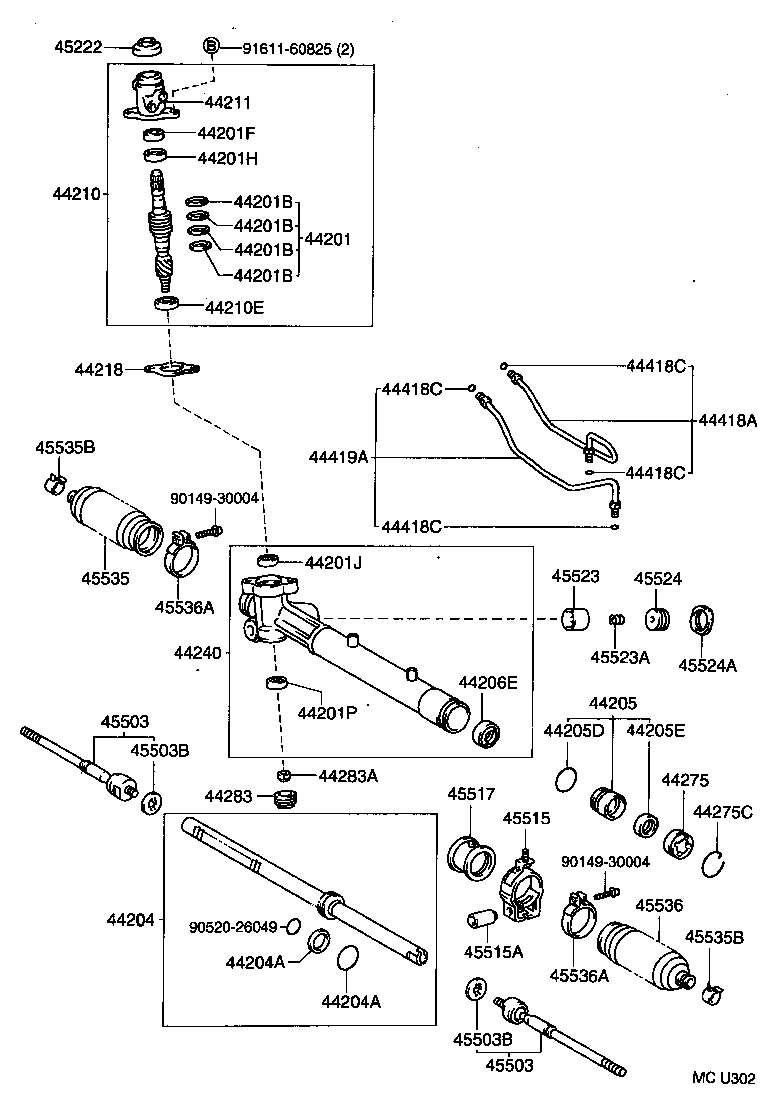 44204-06010 RACK SUB-ASSY, POWER STEERING product image