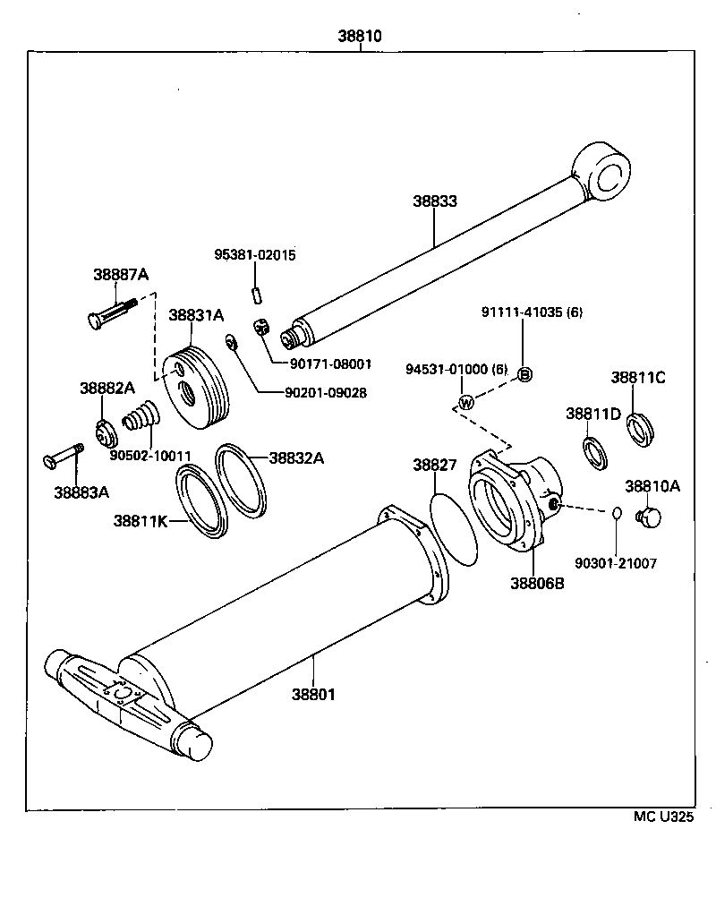 38887-93200 VALVE, HOIST CYLINDER POPPET product image