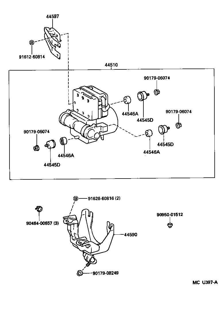44545-30110 HOLDER, BRAKE ACTUATOR BOLT product image
