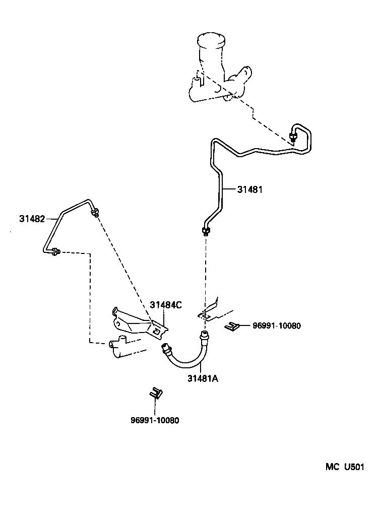 31482-35390 TUBE, CLUTCH RELEASE CYLINDER TO FLEXIBLE HOSE product image