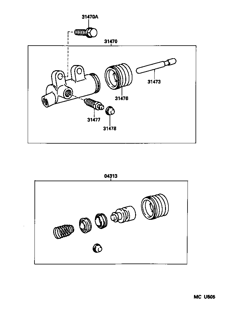 31470-35120 CYLINDER ASSY, CLUTCH RELEASE product image