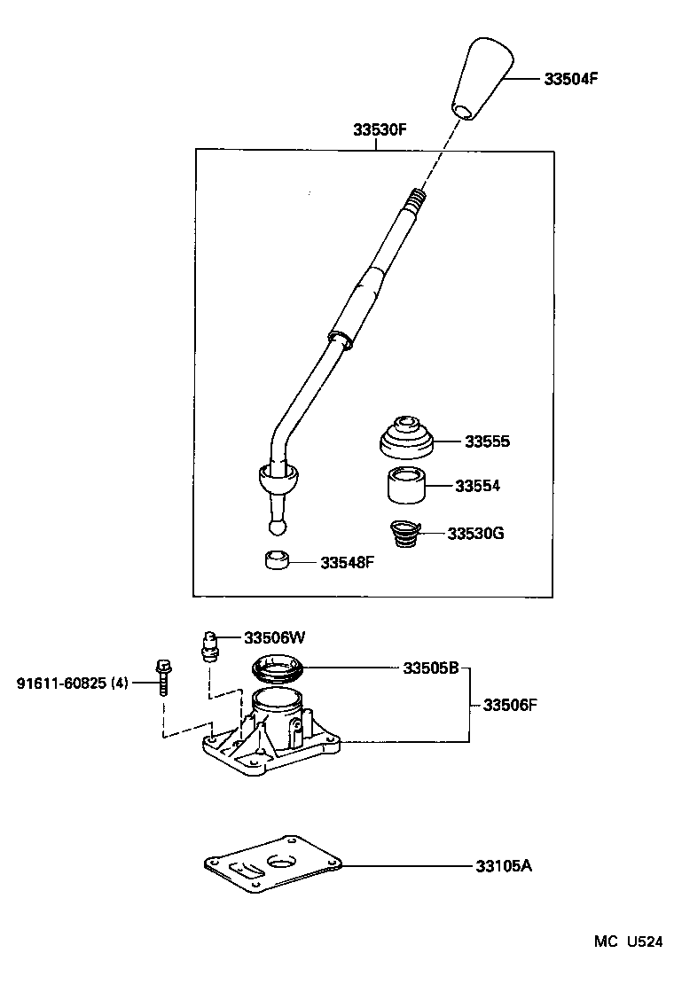 33530-35280 LEVER ASSY, SHIFT (FOR FLOOR SHIFT) product image