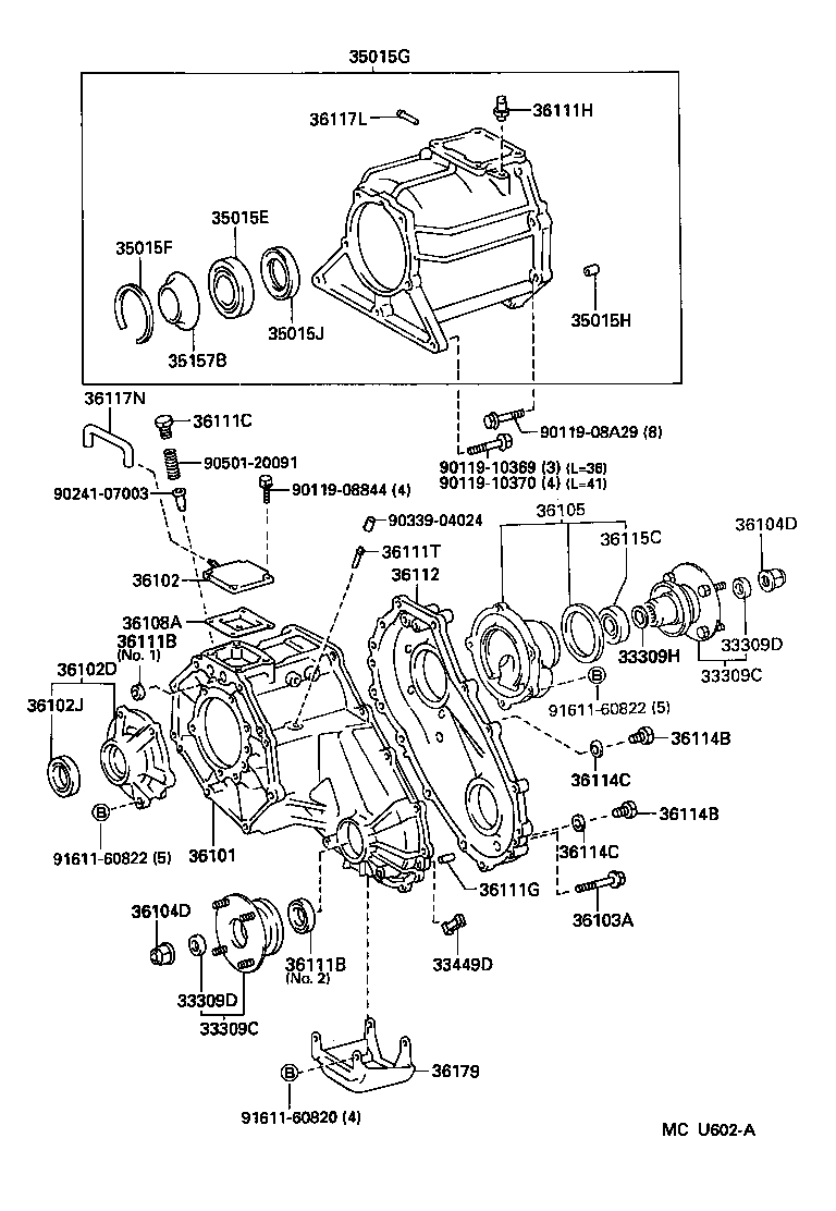 Toyota 36107-35160 ADAPTER, TRANSFER
