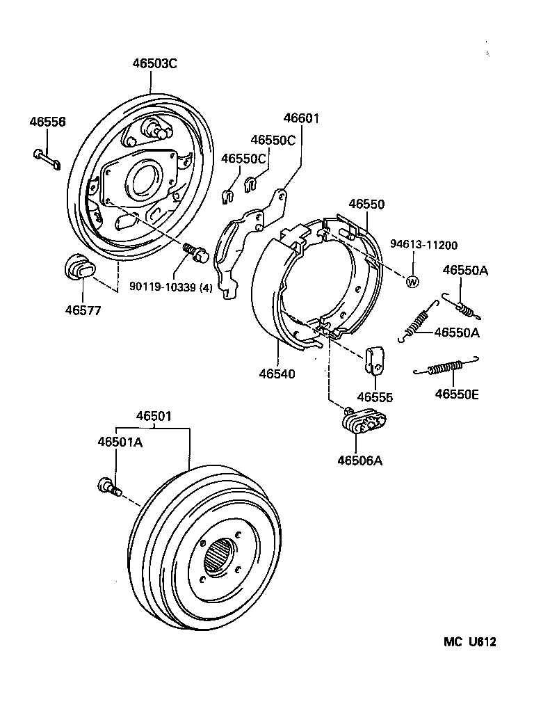 46451-65010 BRACKET, PARKING BRAKE CABLE SUPPORT, NO.1 product image