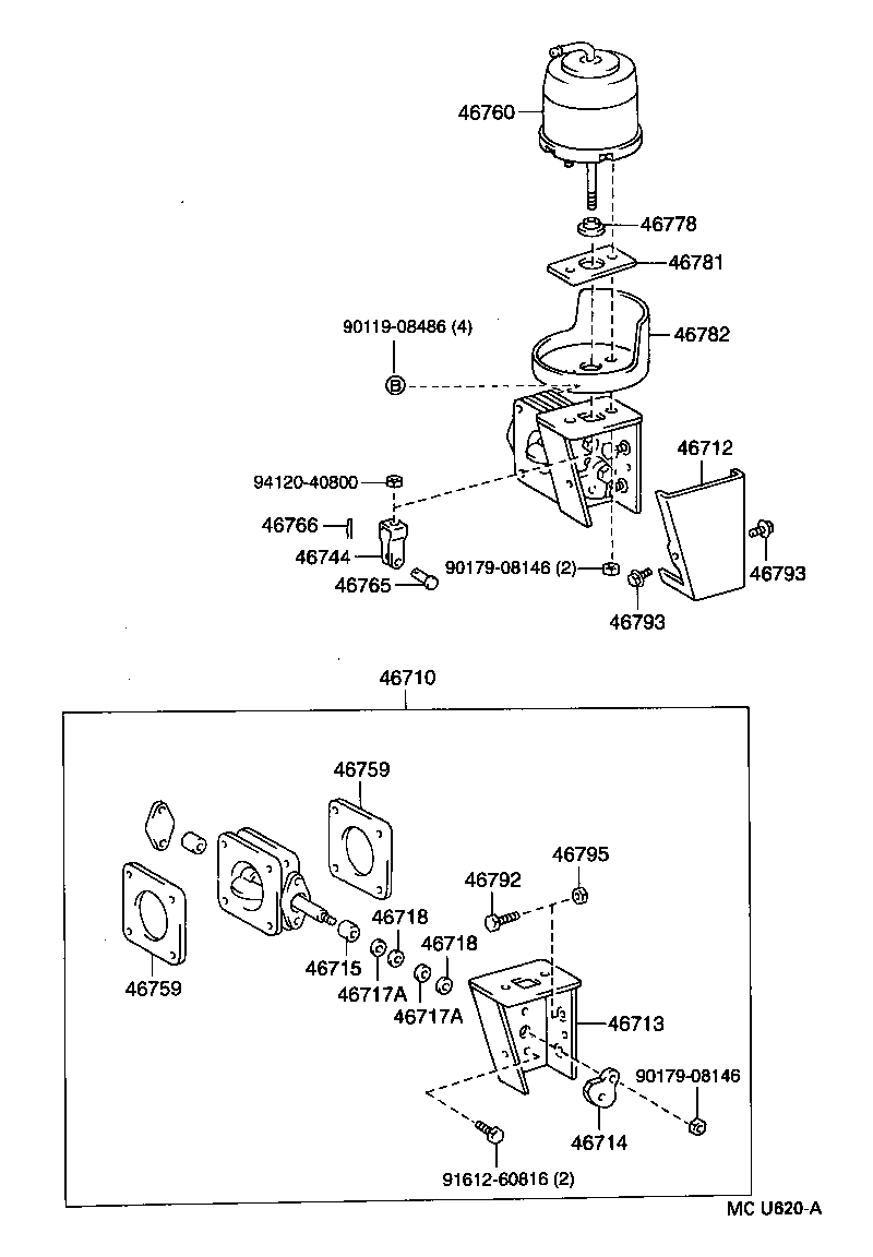 46760-65010 CYLINDER ASSY, EXHAUST RETARDER VACUUM product image