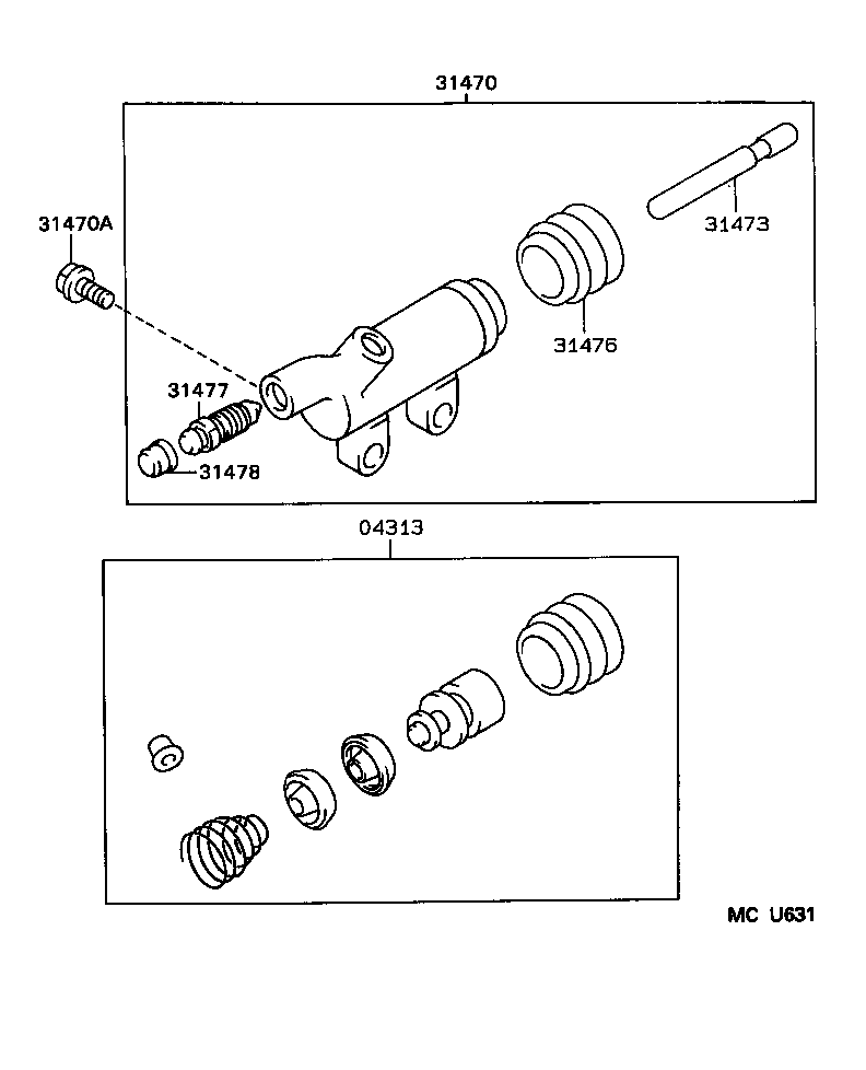 31470-30280 CYLINDER ASSY, CLUTCH RELEASE product image
