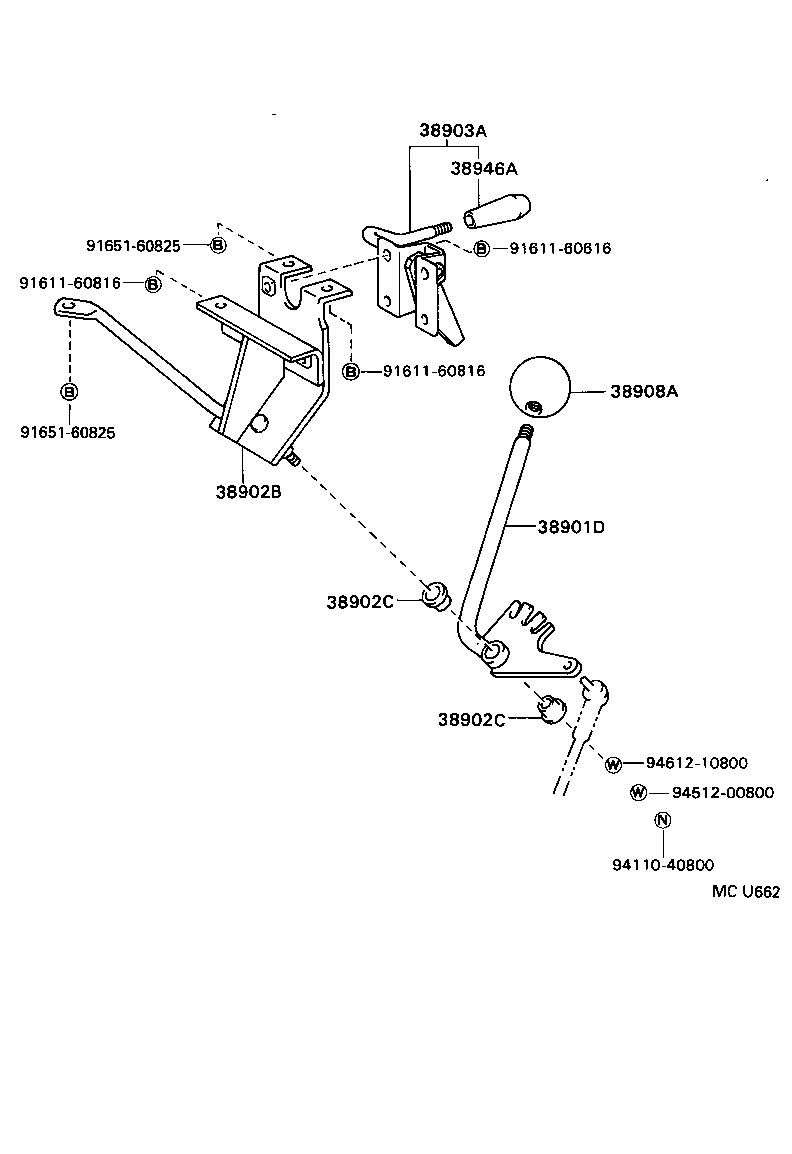 38902-36020 BRACKET SUB-ASSY, VALVE CONTROL LEVER product image