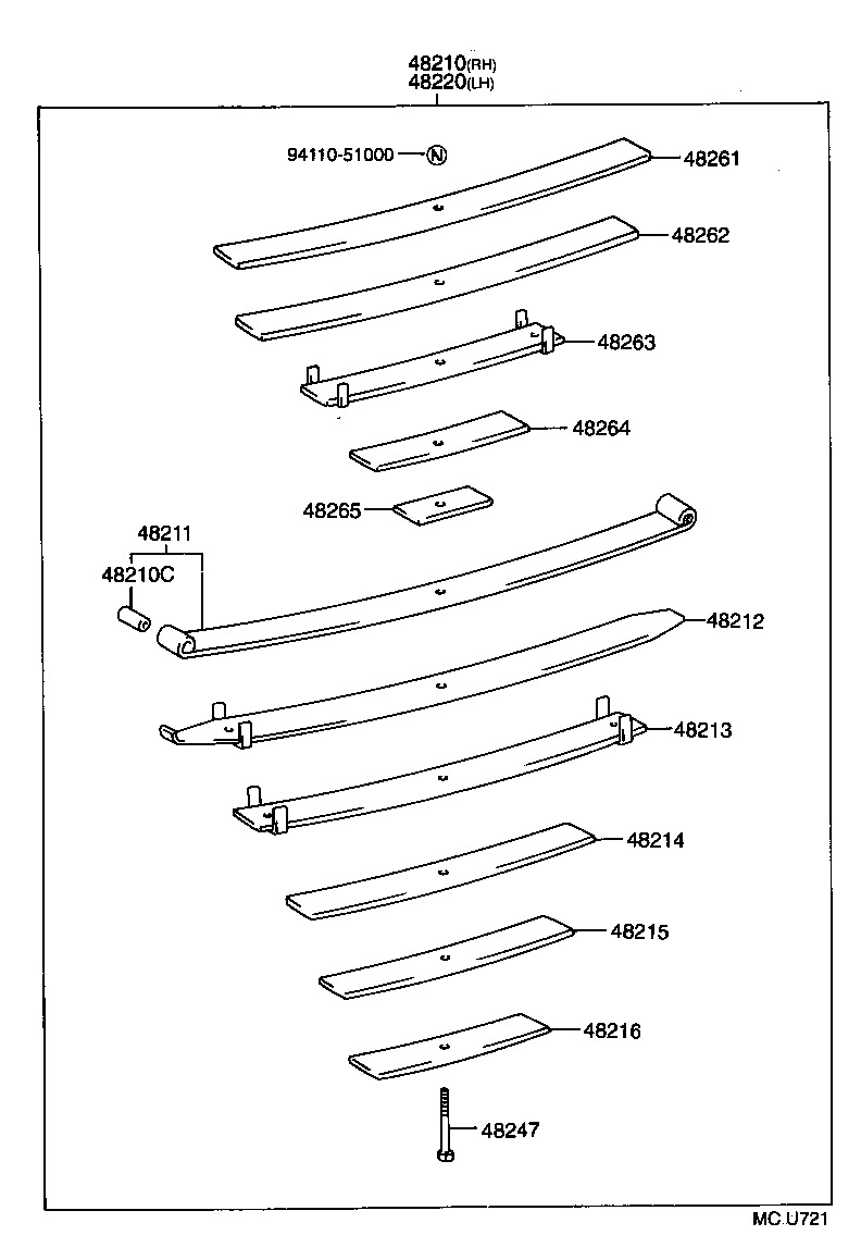 48222-3B310 LEAF, REAR HELPER SPRING, NO.5 product image