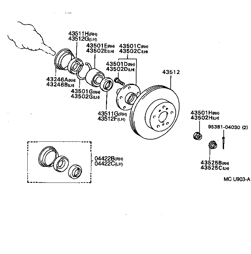 43512-21010 DISC, FRONT product image