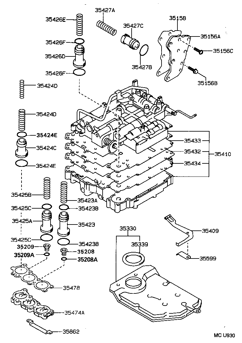 35410-44010 BODY ASSY, TRANSMISSION VALVE product image