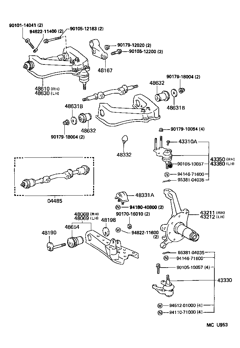 43330-29305 JOINT ASSY, LOWER BALL, FRONT product image
