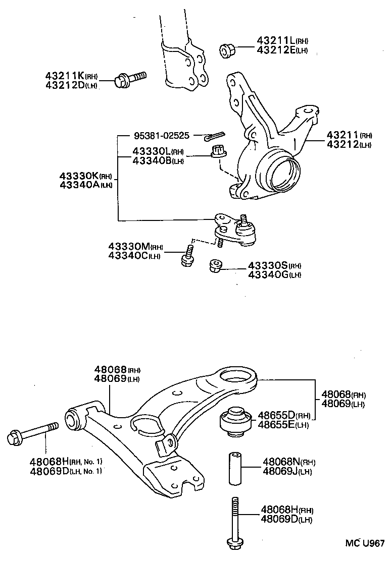 43212-20200 KNUCKLE, STEERING, LH product image