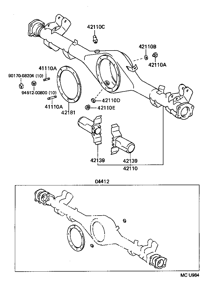 42110-16091 HOUSING ASSY, REAR AXLE product image