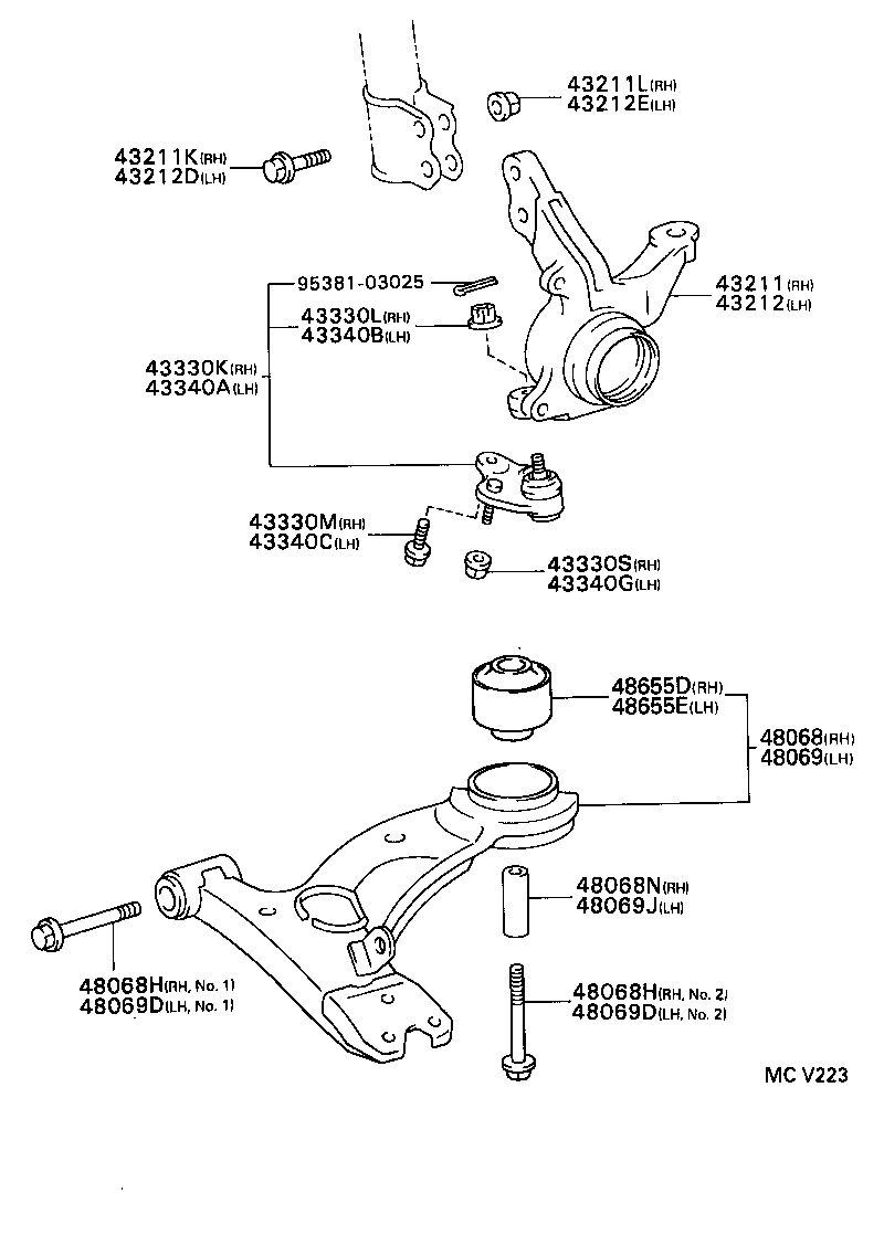 43212-20300 KNUCKLE, STEERING, LH product image